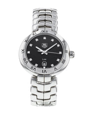  Shop Authentic Tag Heuer Link Quartz Diamonds Black Dial Silver Steel Strap Watch for Women - WAT1410.BA0954 - Luxxuri