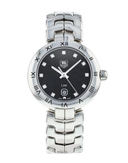  Shop Authentic Tag Heuer Link Quartz Diamonds Black Dial Silver Steel Strap Watch for Women - WAT1410.BA0954 - Luxxuri