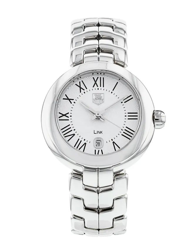  Shop Authentic Tag Heuer Link Roman Numeral Silver Dial Silver Steel Strap Watch for Women - WAT1416.BA0954 - Luxxuri