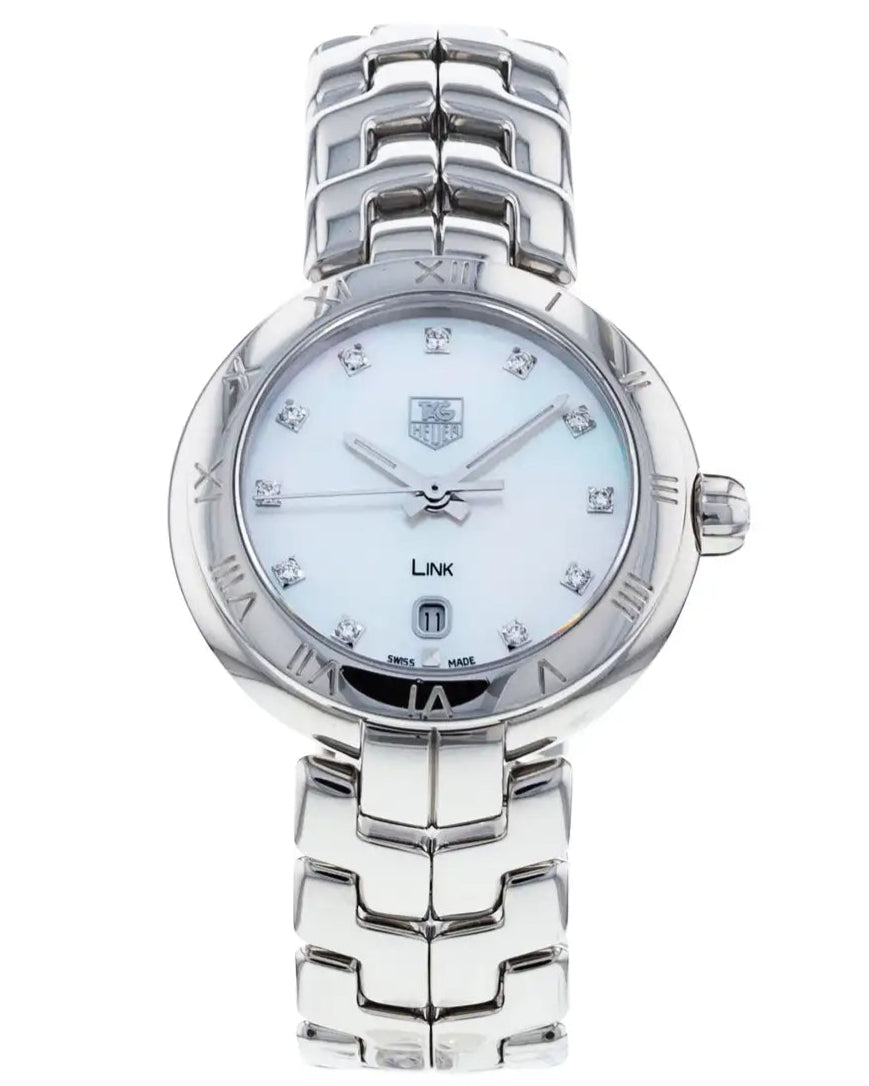  Shop Authentic Tag Heuer Link Diamonds Mother of Pearl Dial Silver Steel Strap Watch for Women -  WAT1417.BA0954 - Luxxuri