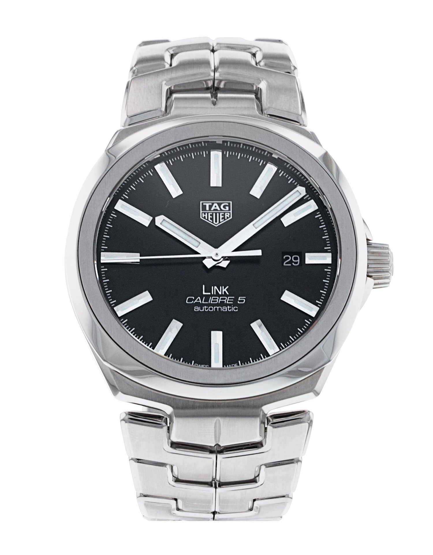  Shop Authentic Tag Heuer Link Quartz Black Dial Silver Steel Strap Watch for Women - WBC2110.BA0603 - Luxxuri