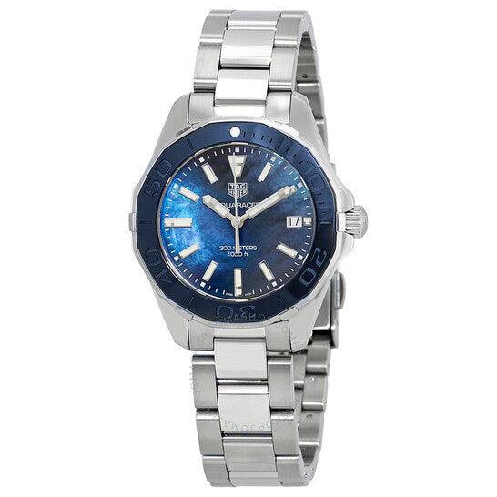  Shop Authentic Tag Heuer Aquaracer 35mm Quartz Blue Dial Silver Steel Strap Watch for Women - WSY131L.BA0748 - Luxxuri