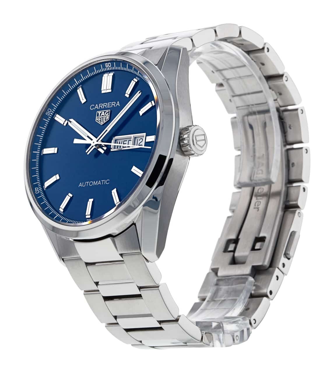  Shop Authentic Tag Heuer Carrera Day Date Blue Dial Silver Steel Strap Watch for Women - WBN2012.BA0640 - Luxxuri