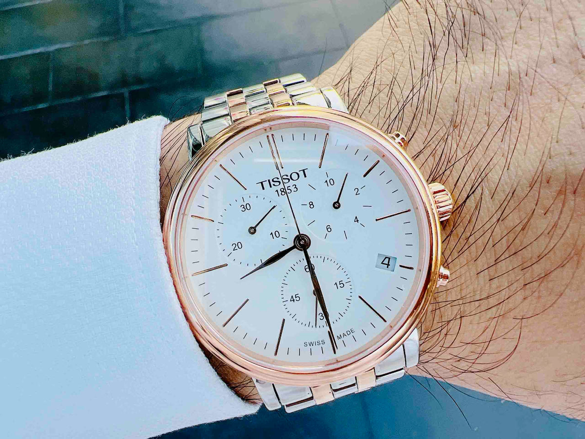  Shop Authentic Tissot Carson Premium Chronograph White Dial Two Tone Steel Strap Watch For Men - T122.417.22.011.00 - Luxxuri