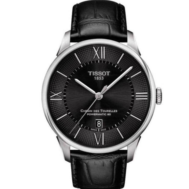  Shop Authentic Tissot Chemin Des Tourelles Powermatic 80 Black Dial Black Leather Strap Watch For Men - T099.407.16.058.00 - Luxxuri