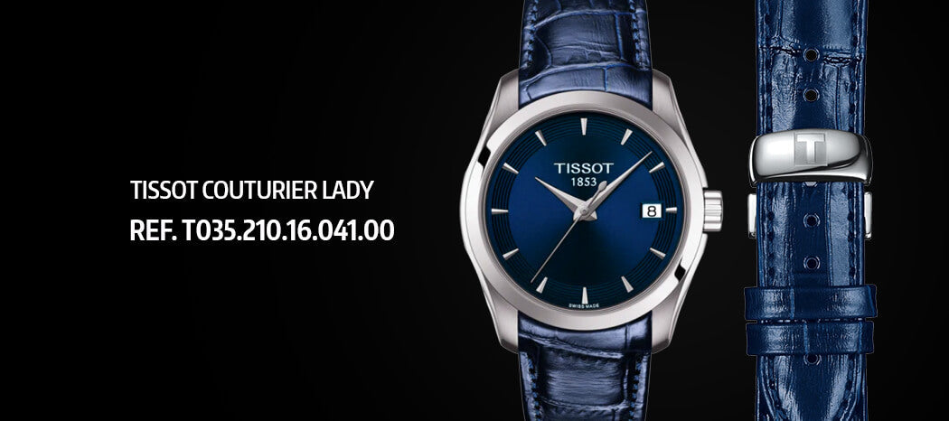  Shop Authentic Tissot Couturier Lady Blue Dial Blue Leather Strap Watch for Women - T035.210.16.041.00 - Luxxuri