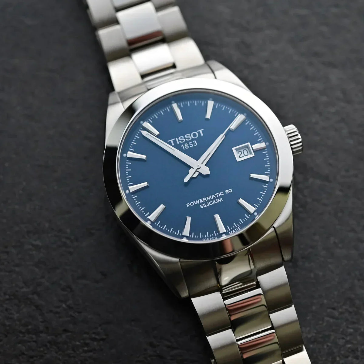  Shop Authentic Tissot Gentlemen Powermatic 80 Silicium Blue Dial Silver Steel Strap Watch For Men - T127.407.11.041.00 - Luxxuri