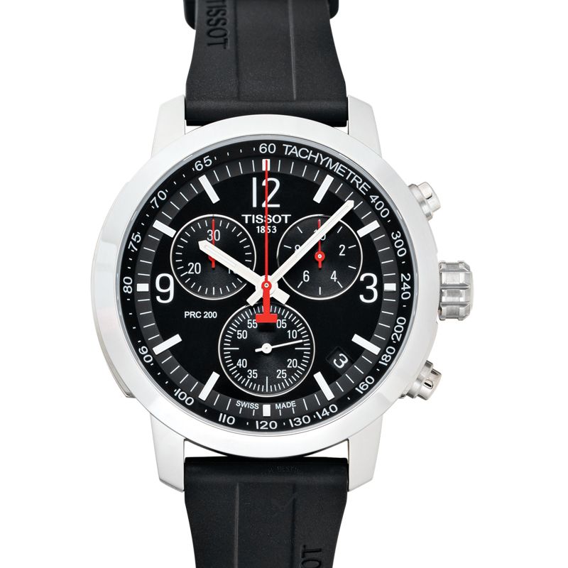  Shop Authentic Tissot PRC 200 Chronograph Black Dial Black Rubber Strap Watch for Men - T114.417.17.057.00 - Luxxuri