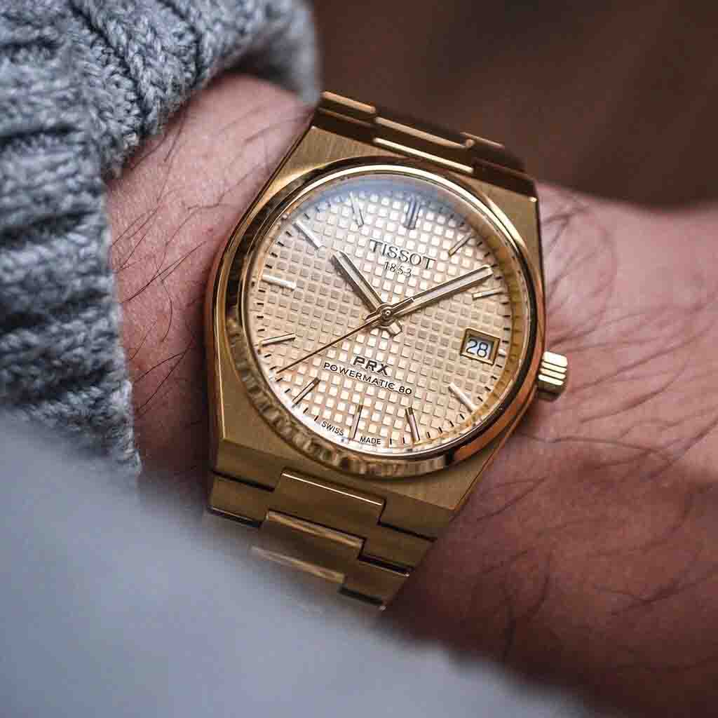  Shop Authentic Tissot PRX Powermatic 80 Gold Dial Gold Steel Strap Watch for Men - T137.407.33.021.00 - Luxxuri