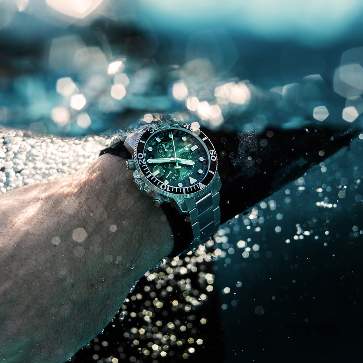  Shop Authentic Tissot Seastar 1000 Chronograph Green Dial Silver Mesh Bracelet Watch For Men - T120.417.11.091.00 - Luxxuri