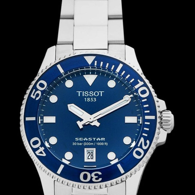  Shop Authentic Tissot Seastar 1000 Lady Blue Dial Silver Steel Strap Watch For Women - T120.210.11.041.00 - Luxxuri