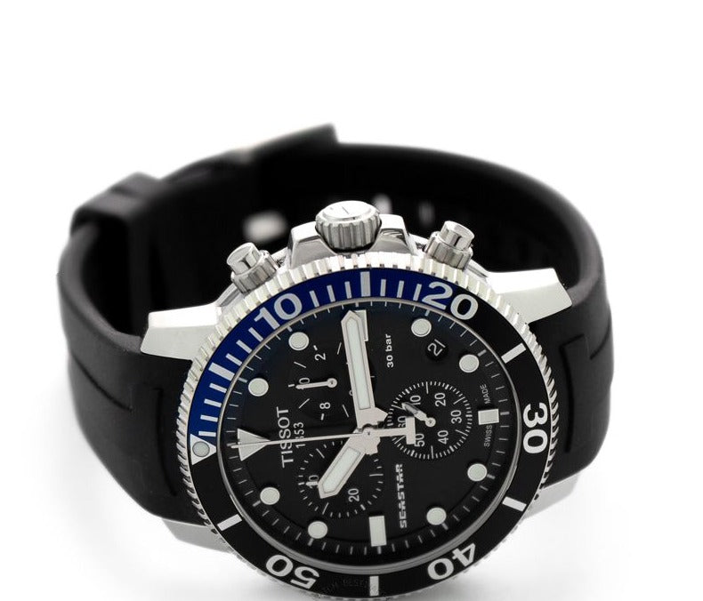  Shop Authentic Tissot Seastar 1000 Chronograph Black Dial Black Rubber Strap Watch For Men - T120.417.17.051.02 - Luxxuri