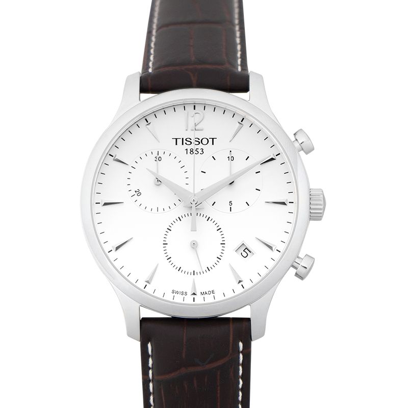  Shop Authentic Tissot T Classic Tradition Chronograph White Dial Brown Leather Strap Watch For Men - T063.617.16.037.00 - Luxxuri