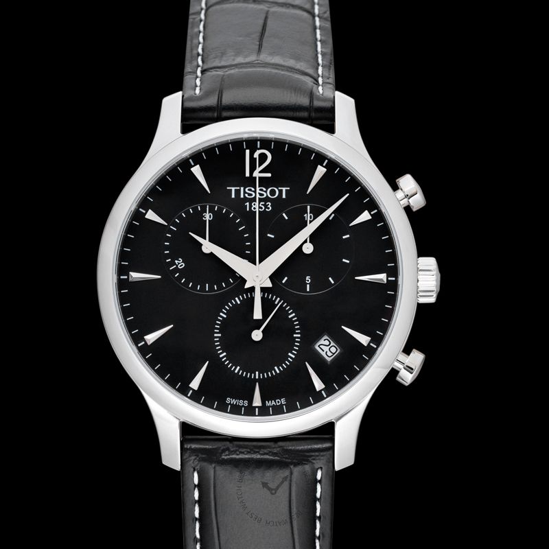  Shop Authentic Tissot T Classic Tradition Chronograph Black Dial Black Leather Strap Watch For Men - T063.617.16.057.00 - Luxxuri