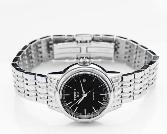 Shop Authentic Tissot Carson Automatic Black Dial Silver Steel Strap Watch For Women - T085.207.11.051.00 - Luxxuri