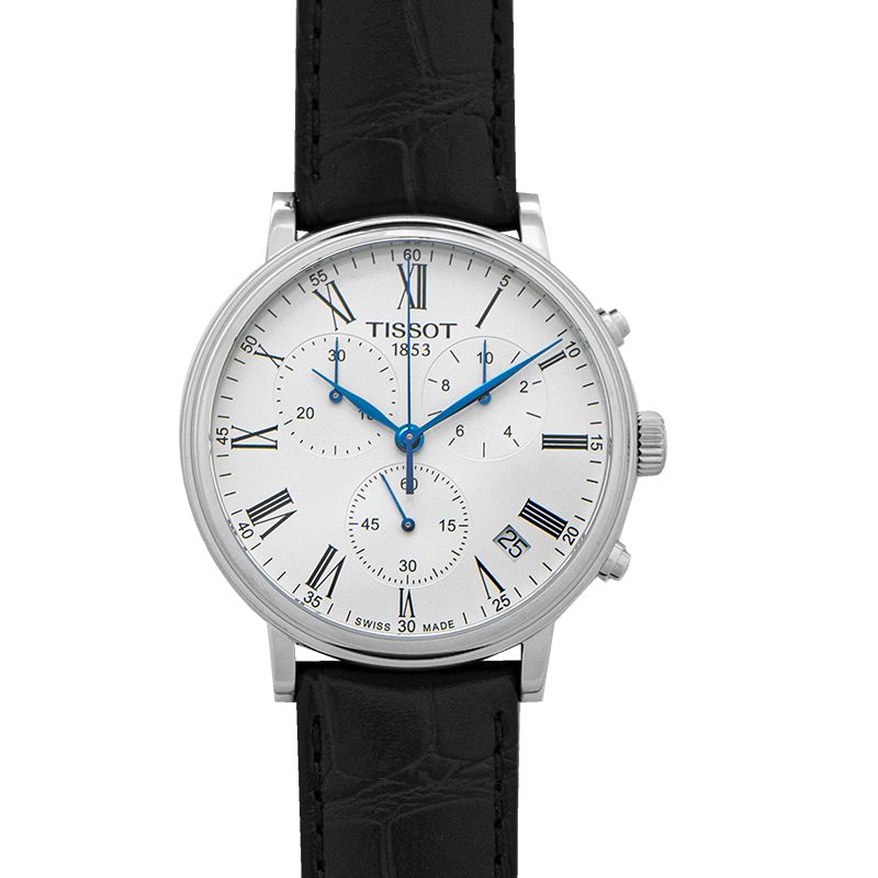  Shop Authentic Tissot Carson Premium Chronograph Silver Dial Black Leather Strap Watch For Men - T122.417.16.033.00 - Luxxuri