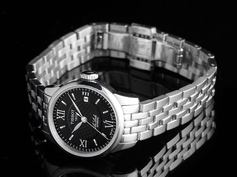  Shop Authentic Tissot Le Locle Automatic Small Lady Black Dial Silver Steel Strap Watch For Women - T41.1.183.53 - Luxxuri