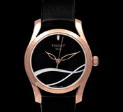  Shop Authentic Tissot T Wave Black Dial Black Leather Strap Watch For Women - T112.210.36.051.00 - Luxxuri
