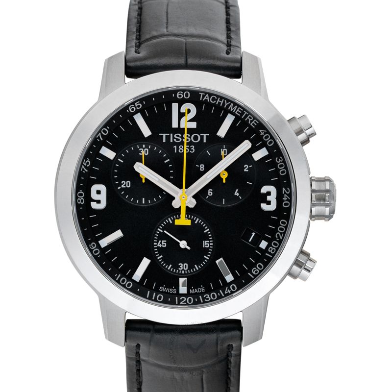  Shop Authentic Tissot PRC 200 Chronograph Black Dial Black Leather Strap Watch For Men - T055.417.16.057.00 - Luxxuri