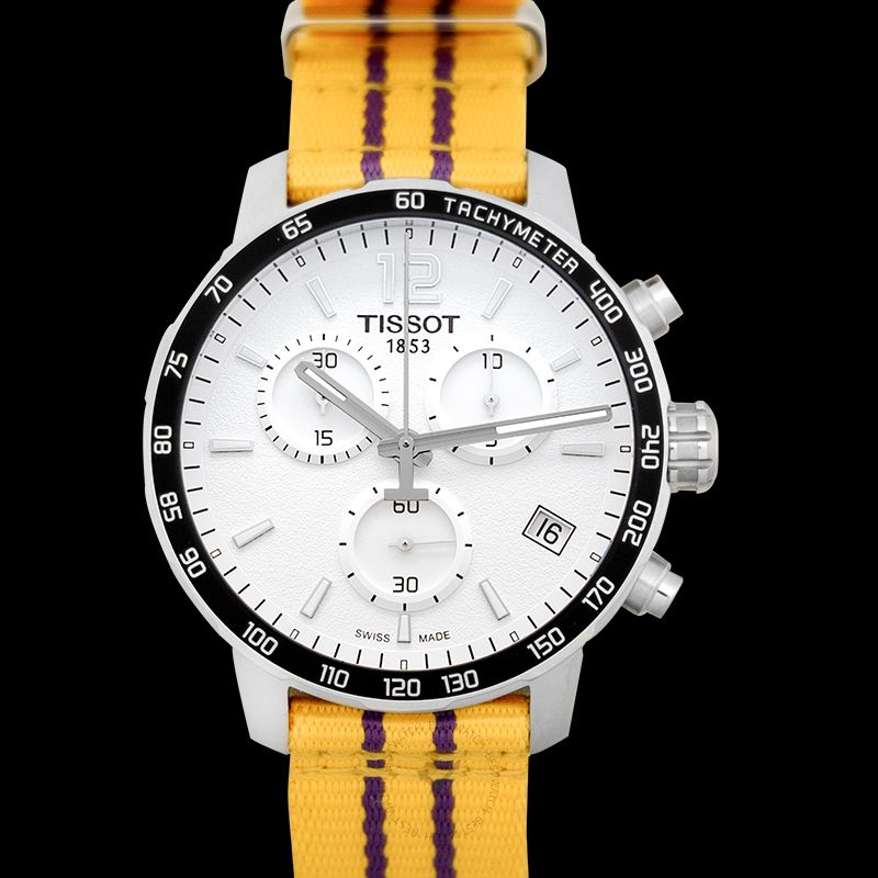  Shop Authentic Tissot Quickster Chronograph NBA LA Lakers White Dial Yellow NATO Strap Watch for Men - T095.417.17.037.05 - Luxxuri