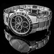  Shop Authentic Tissot V8 Quartz Chronograph Black Dial Silver Steel Strap Watch For Men - T106.417.11.051.00 - Luxxuri