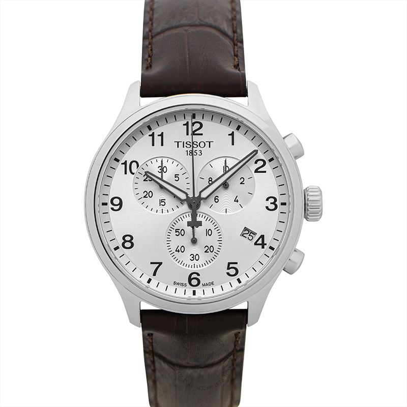 Shop Authentic Tissot Chrono XL Silver Dial Brown Leather Strap Watch For Men - T116.617.16.037.00 - Luxxuri