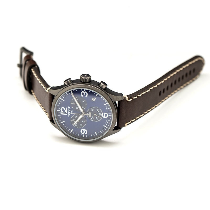  Shop Authentic Tissot Chrono XL Blue Dial Brown Leather Strap Watch For Men - T116.617.36.047.00 - Luxxuri