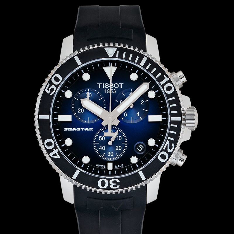  Shop Authentic Tissot Seastar 1000 Chronograph Blue Dial Black Rubber Strap Watch For Men - T120.417.17.041.00 - Luxxuri