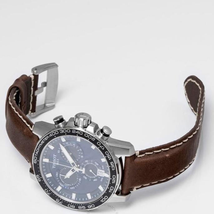  Shop Authentic Tissot Supersport Chrono Blue Dial Brown Leather Strap Watch For Men - T125.617.16.041.00 - Luxxuri