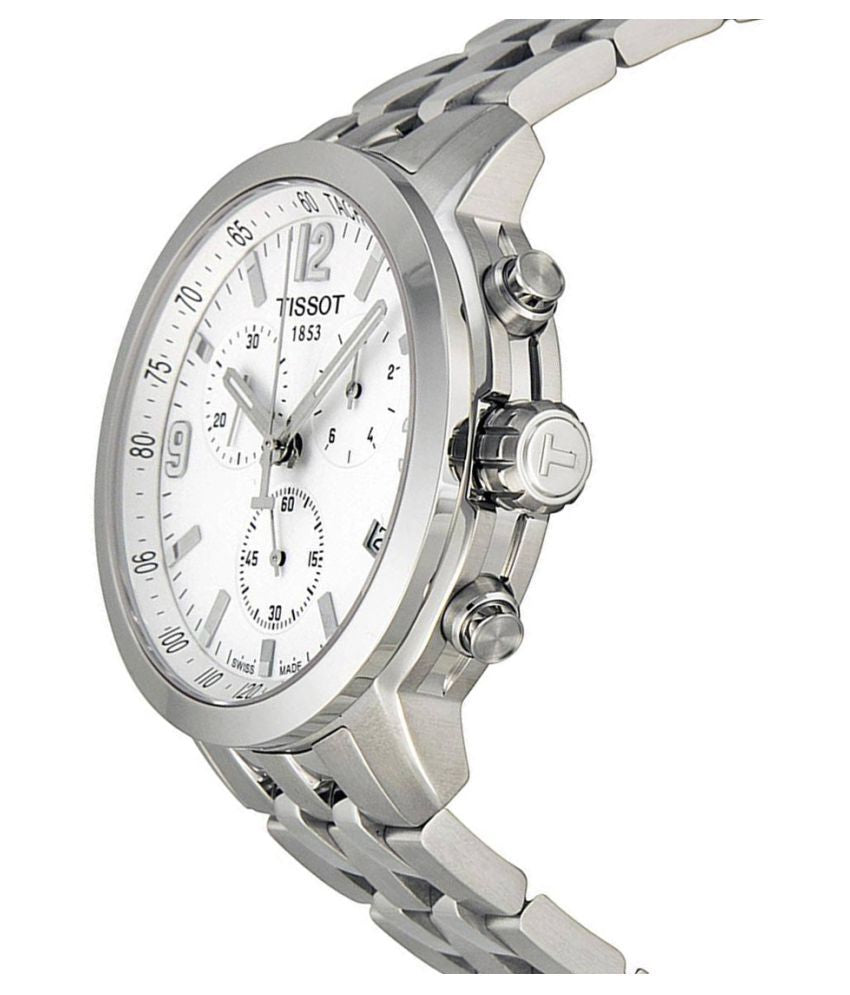  Shop Authentic Tissot PRC 200 Chronograph White Dial Silver Steel Strap Watch For Men - T055.417.11.017.00 - Luxxuri