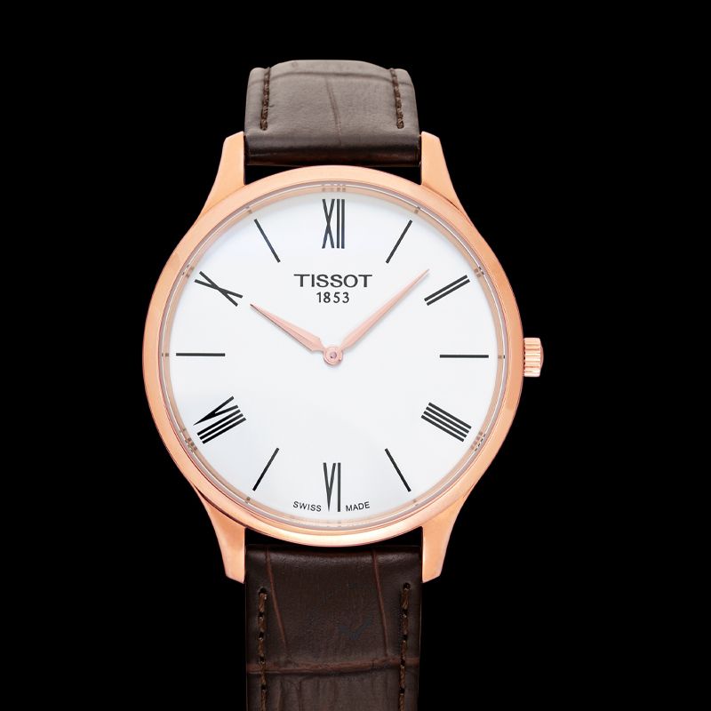  Shop Authentic Tissot Tradition 5.5 White Dial Brown Leather Strap Watch for Men - T063.409.36.018.00 - Luxxuri