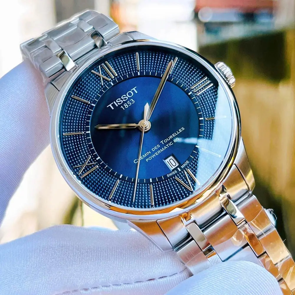  Shop Authentic Tissot Chemin Des Tourelles Powermatic 80 Blue Dial Silver Steel Strap Watch for Men - T099.407.11.048.00 - Luxxuri