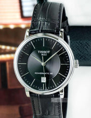  Shop Authentic Tissot Carson Premium Powermatic 80 Black Dial Black Leather Strap Watch For Men - T122.407.16.051.00 - Luxxuri