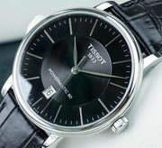  Shop Authentic Tissot Carson Premium Powermatic 80 Black Dial Black Leather Strap Watch For Men - T122.407.16.051.00 - Luxxuri