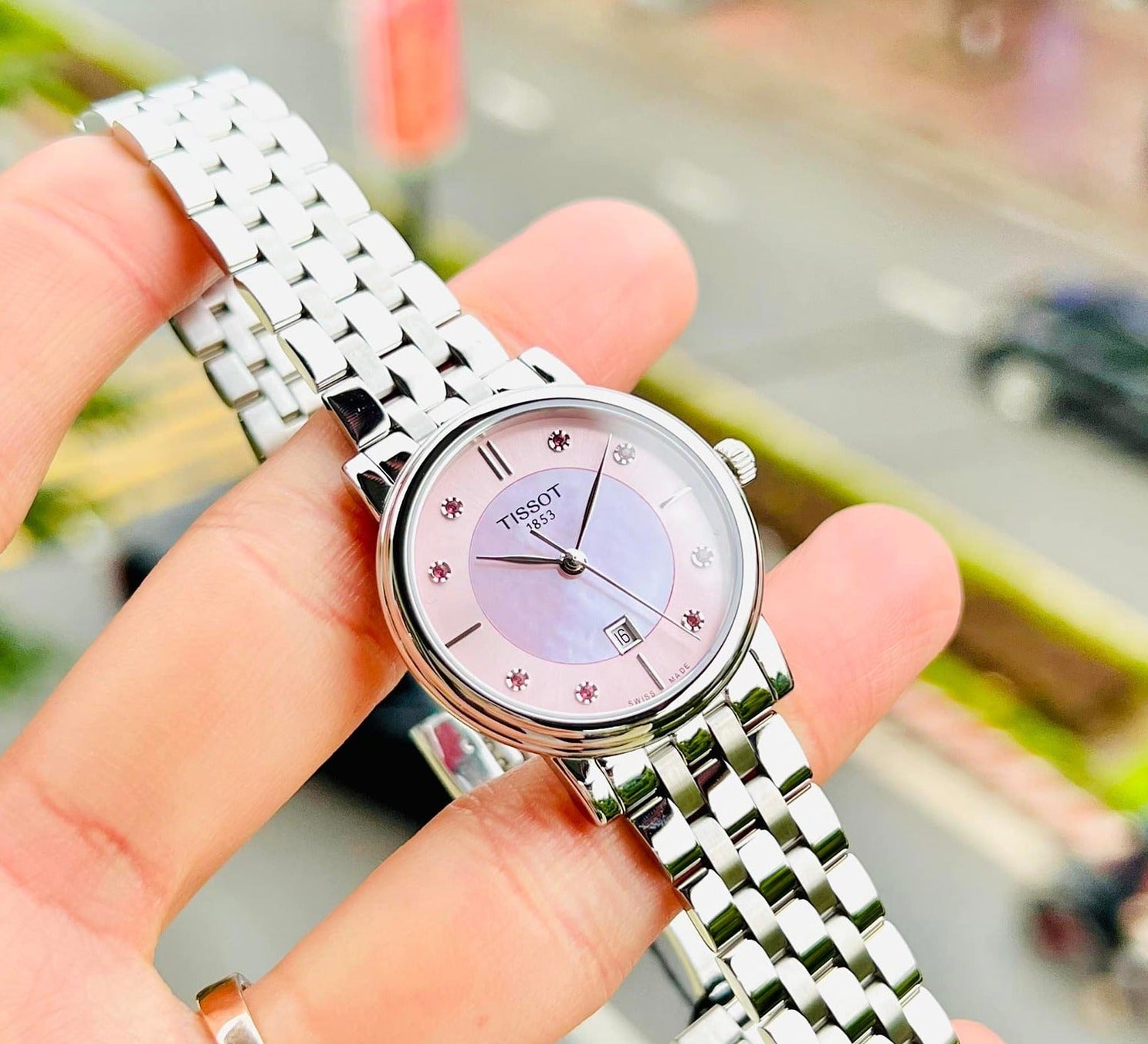  Shop Authentic Tissot T Classic Carson Premium Pink Dial Silver Steel Strap Watch for Women - T122.210.11.159.00 - Luxxuri