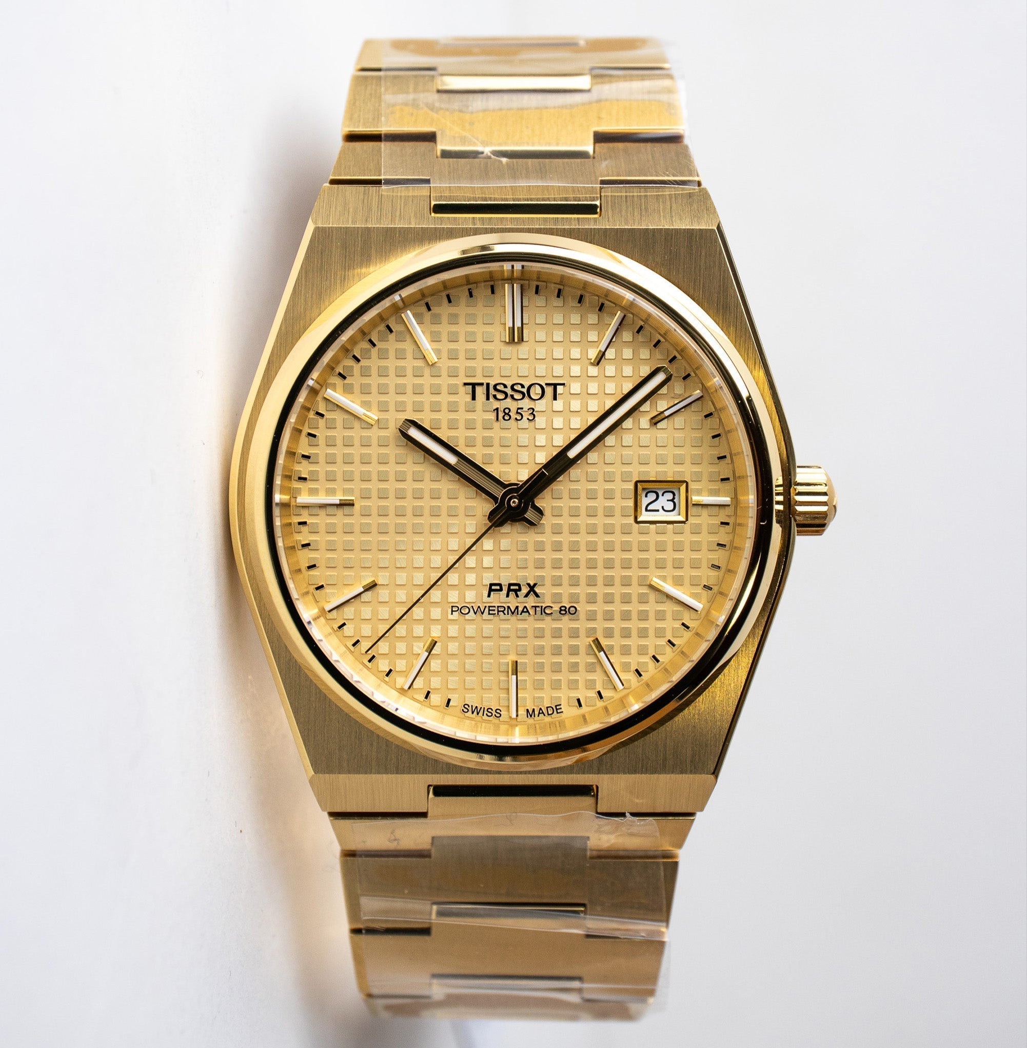  Shop Authentic Tissot PRX Powermatic 80 Gold Dial Gold Steel Strap Watch for Men - T137.407.33.021.00 - Luxxuri