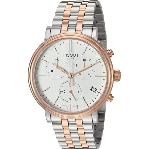  Shop Authentic Tissot Carson Premium Chronograph White Dial Two Tone Steel Strap Watch For Men - T122.417.22.011.00 - Luxxuri