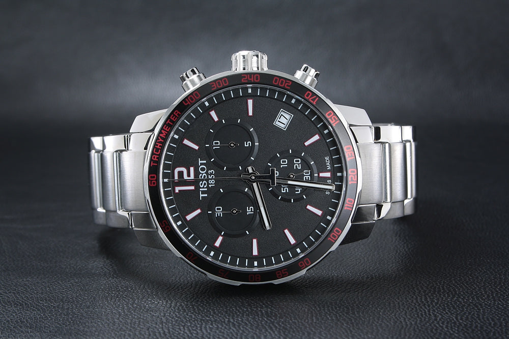  Shop Authentic Tissot Quickster Chronograph Quartz Watch For Men - T095.417.11.057.00 - Luxxuri