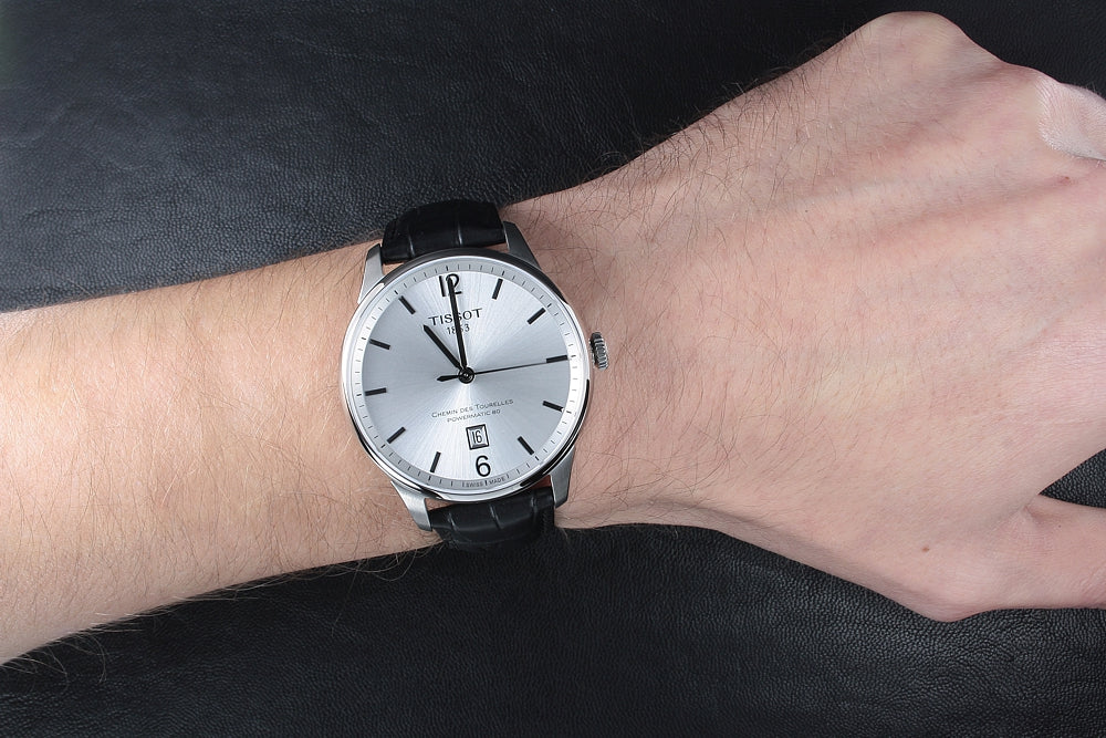  Shop Authentic Tissot Chemin Des Tourelles Powermatic 80 Silver Dial Black Leather Strap Watch For Men - T099.407.16.037.00 - Luxxuri
