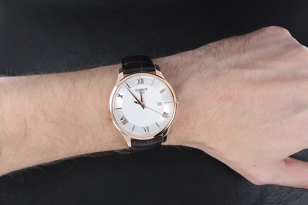  Shop Authentic Tissot T Classic Tradition Silver Dial Brown Leather Strap Watch For Men - T063.610.36.038.00 - Luxxuri