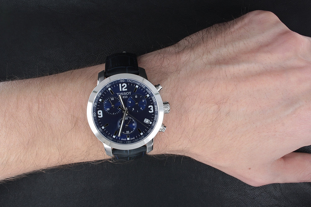  Shop Authentic Tissot PRC 200 Chronograph Blue Dial Blue Leather Strap Watch For Men - T055.417.16.047.00 - Luxxuri