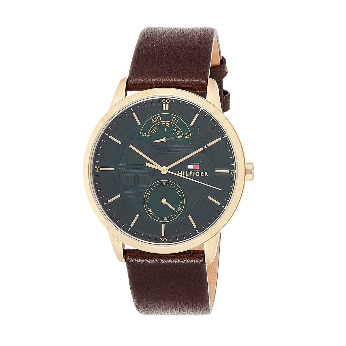  Shop Authentic Tommy Hilfiger Hunter Green Dial Brown Leather Strap Watch for Men - 1791607 - Luxxuri