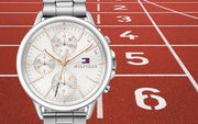  Shop Authentic Tommy Hilfiger Claudia White Dial Silver Steel Strap Watch for Women - 1781819 - Luxxuri