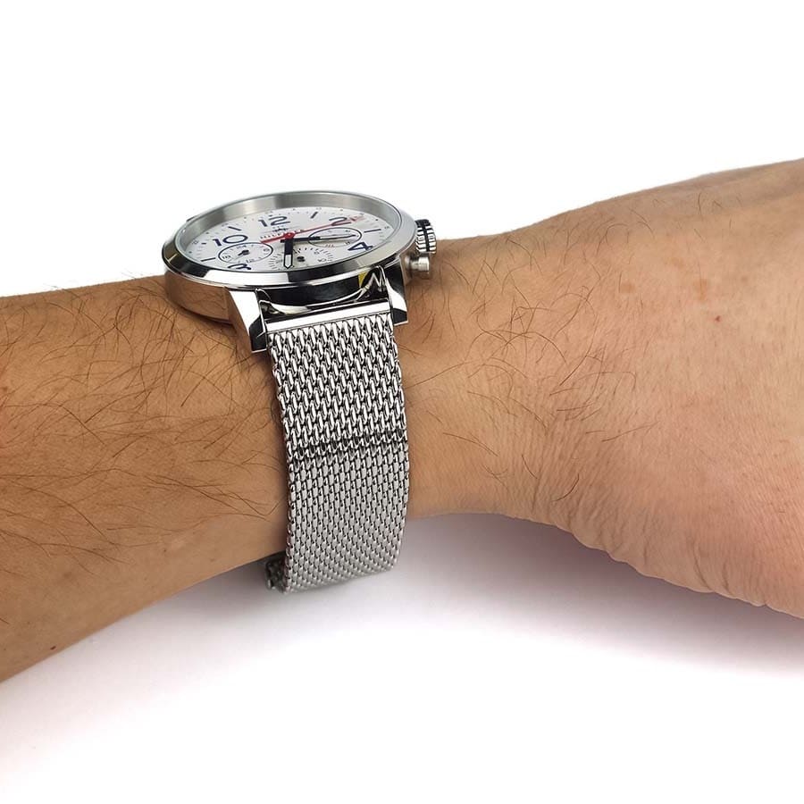  Shop Authentic Tommy Hilfiger Jake Quartz White Dial Silver Mesh Bracelet Watch for Men - 1791233 - Luxxuri
