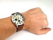 Shop Authentic Tommy Hilfiger Jackson Multi-Function Silver Dial Brown Leather Strap Watch for Men - 1791239 - Luxxuri