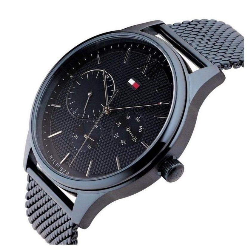  Shop Authentic Tommy Hilfiger Damon Quartz Blue Dial Blue Mesh Bracelet Watch for Men - 1791421 - Luxxuri
