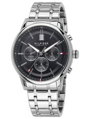  Shop Authentic Tommy Hilfiger Kyle Chronograph Grey Dial Silver Steel Strap Watch for Men - 1791632 - Luxxuri