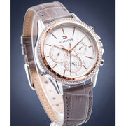  Shop Authentic Tommy Hilfiger Ari Diamonds White Dial Grey Leather Strap Watch for Women - 1781980 - Luxxuri