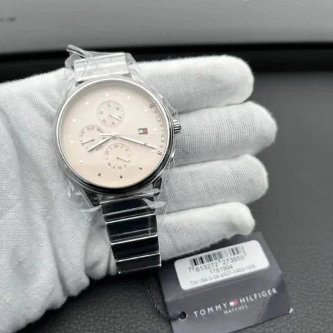  Shop Authentic Tommy Hilfiger Brooke Pink Dial Silver Steel Strap Watch for Women - 1782020 - Luxxuri