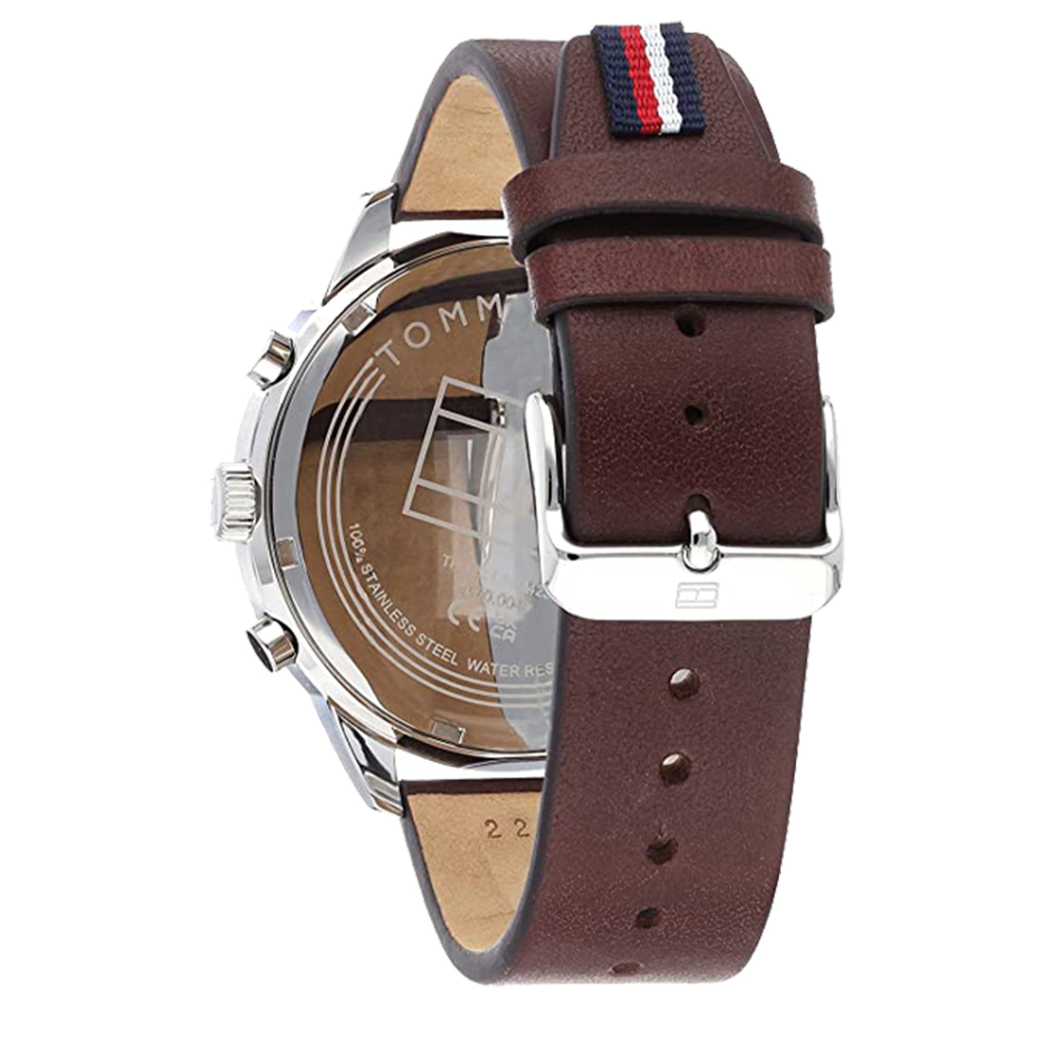  Shop Authentic Tommy Hilfiger Chase Chronograph Grey Dial Brown Leather Strap Watch For Men - 1791487 - Luxxuri